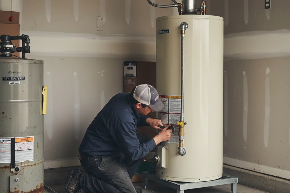 Water heater and shutoff valve replacement in Minford