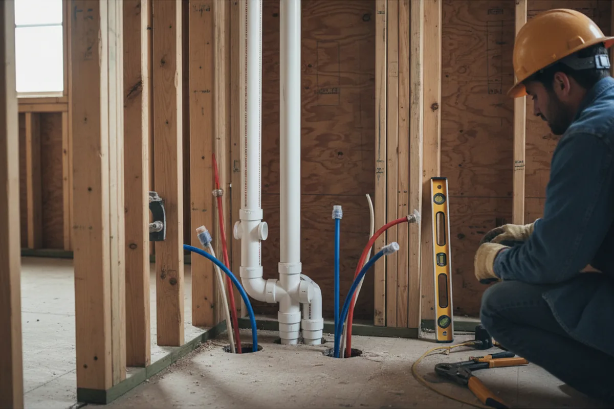 Drain and supply rough-in during Drain Cleaning in Minford